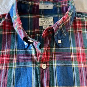 J. Crew Secret Wash organic cotton poplin shirt tartan